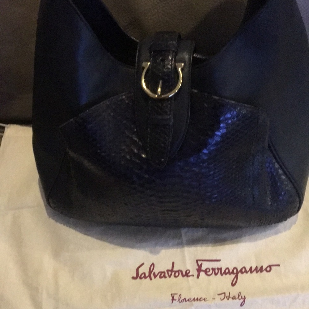 Salvatore Ferragamo leather/python rare bag